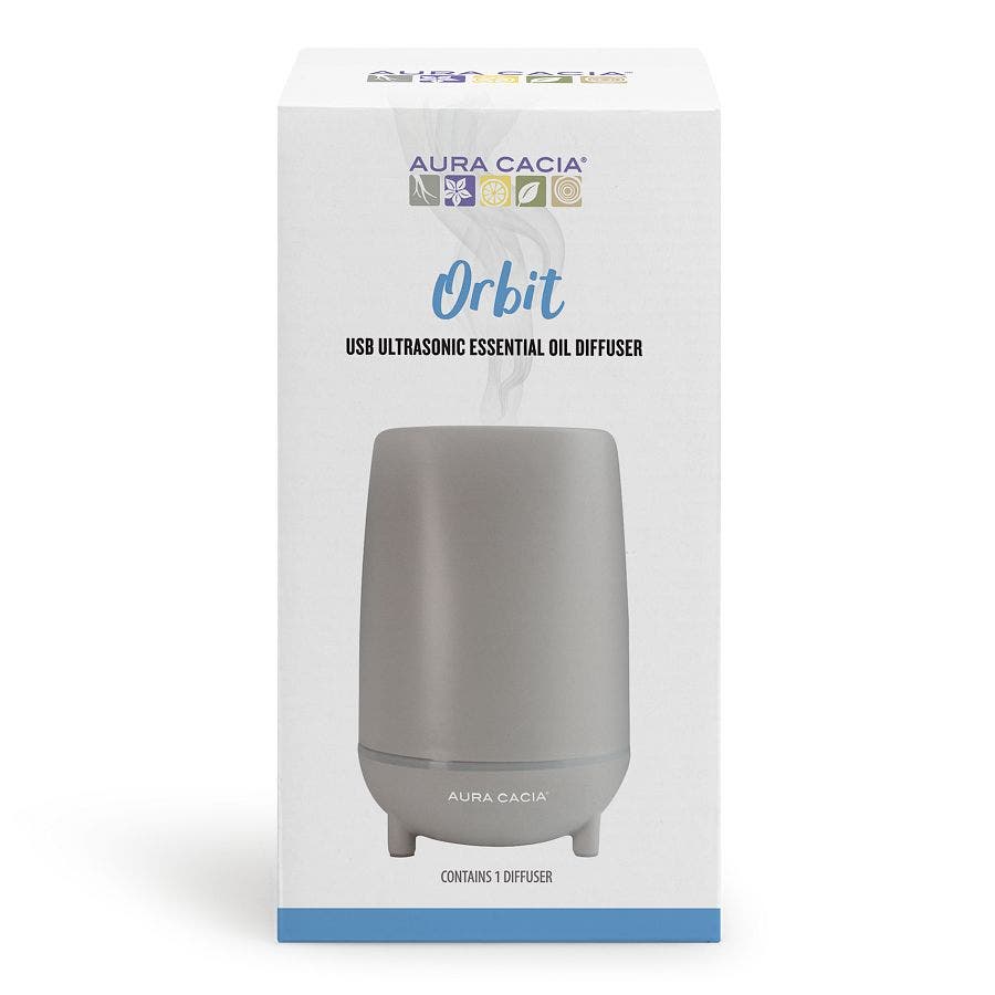 Aura Cacia Orbit USB Ultrasonic Essential Oil Diffuser 051381913427 aura cacia ultrasonic usb essential oil diffuser box orbit 191342 v1 front 1.jpeg
