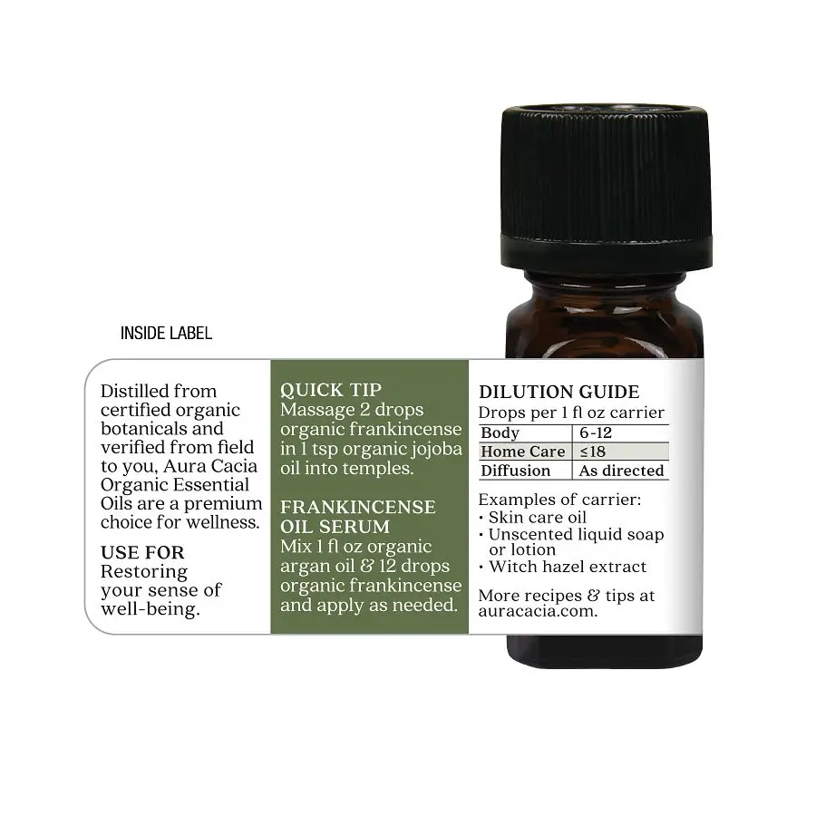 Aura Cacia Organic Essential Oil Frankincense 0.25 fl.oz. aura cacia organic essential oil frankincense 0.25 fl.oz.