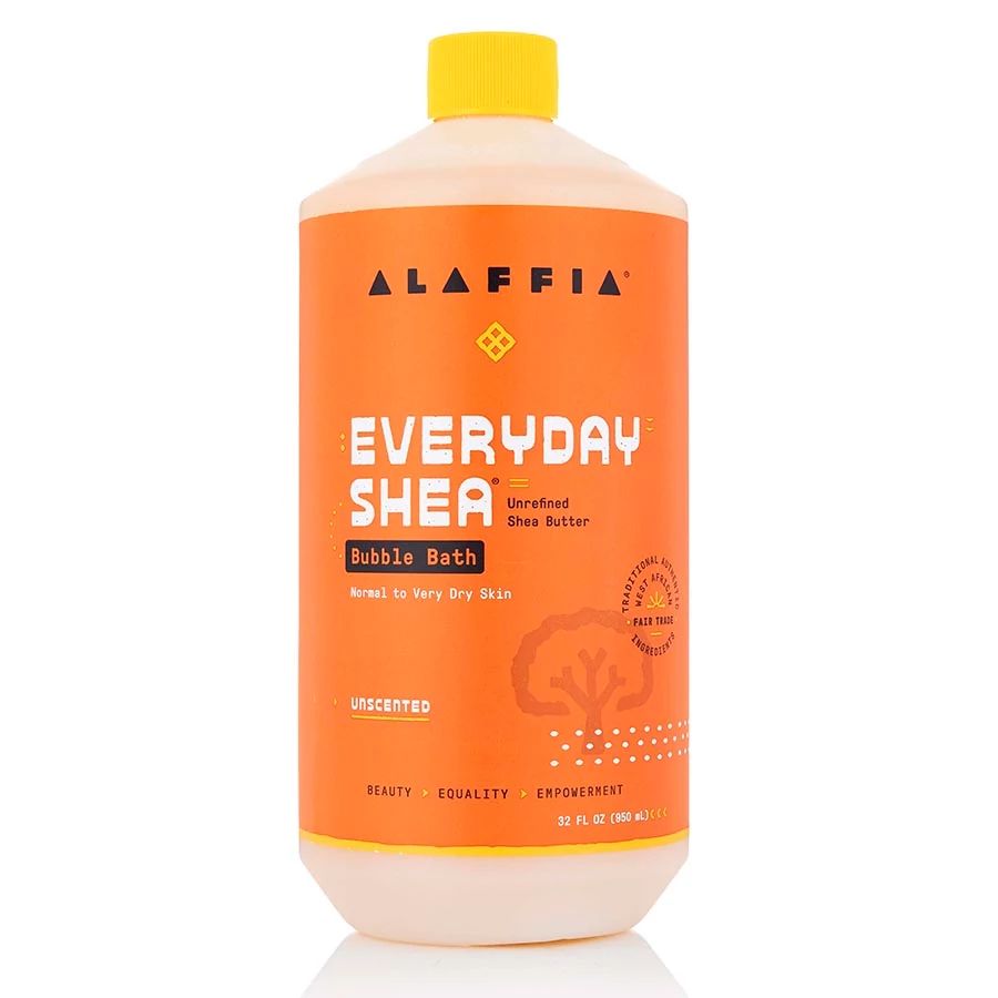 Alaffia Everday Shea Unscented Bubble Bath 32 fl oz