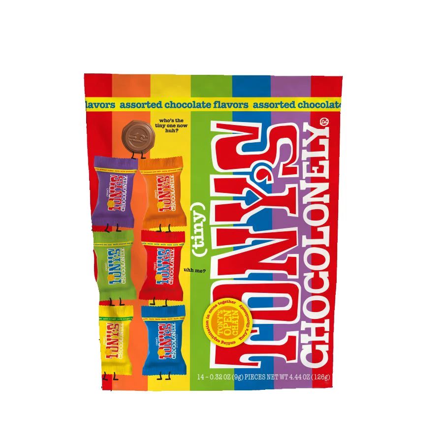 Tony's Chocolonely Tiny Tony's Mixed Flavor Pouch 4.44 oz.