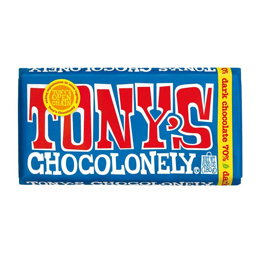 Tony's Chocolonely 70% Dark Chocolate Bar 6.35 oz.